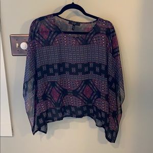 Jessica Simpson Sheer Blouse Peasant Shirt